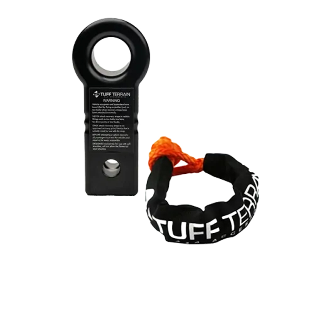 Tuff Terrain Soft Shackle Recovery Hitch and 15T Soft Shackle with Sheath - TTSSH-TTSSS15-KT